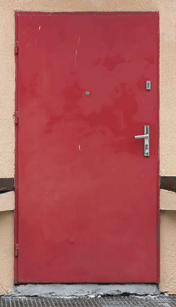 DoorsMetalSingle0415 - Free Background Texture - door single metal red